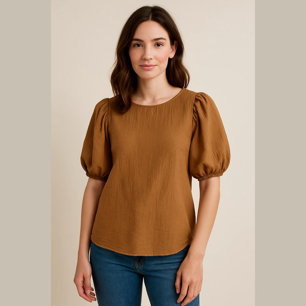 Calypso St. Barth silk puff sleeve top, XS